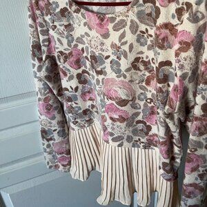 Lauren Conrad Floral Knitted Blouse